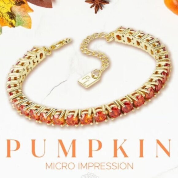 Park Lane Jewelry - Park Lane Micro Impression Pumpkin Limited Edition Tennis Bracelet